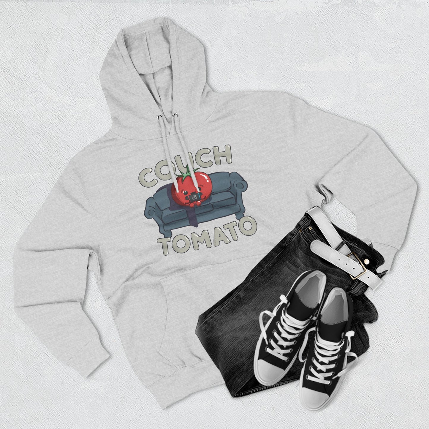 Cozy Couch Tomato 3-Panel Pullover Fleece Hoodie