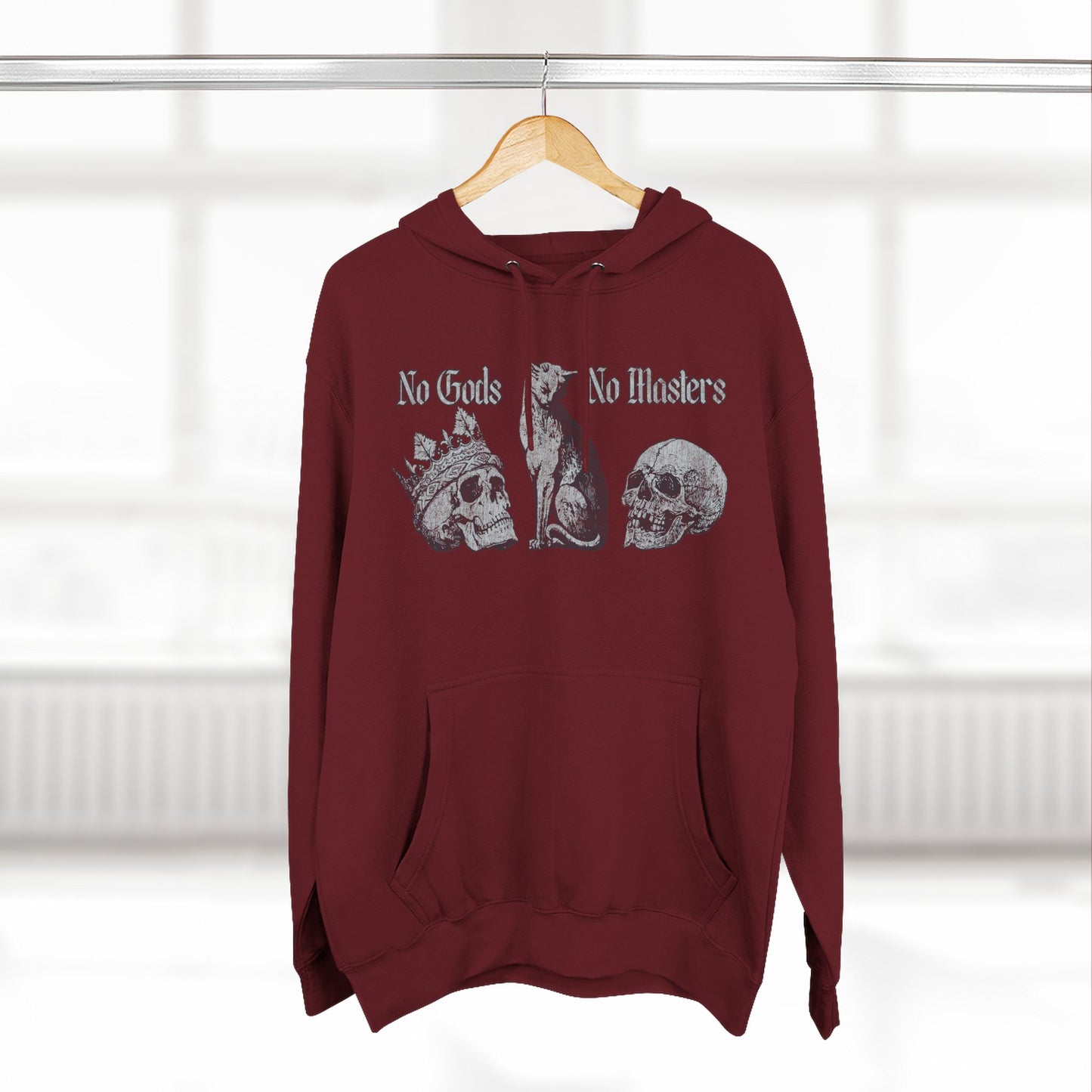 No Gods No Masters Fleece, Rebellious Spirit Hoodie, Alternative Fashion Sweatshirt, Gothic Apparel, Unisex Pullover, Edgy Gift Idea