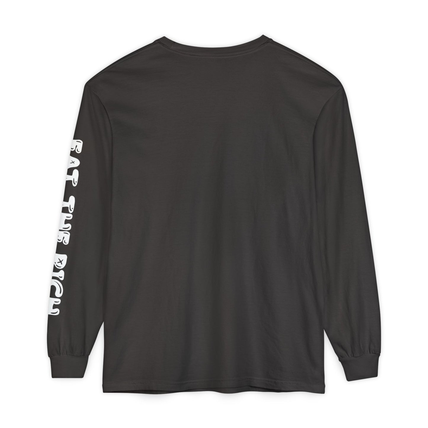 Eat the Rich - hand-drawn graphic on the front and graphic on the sleeve, on ComfortColors Long Sleeve T-Shirt, Unisex Casual Tee,