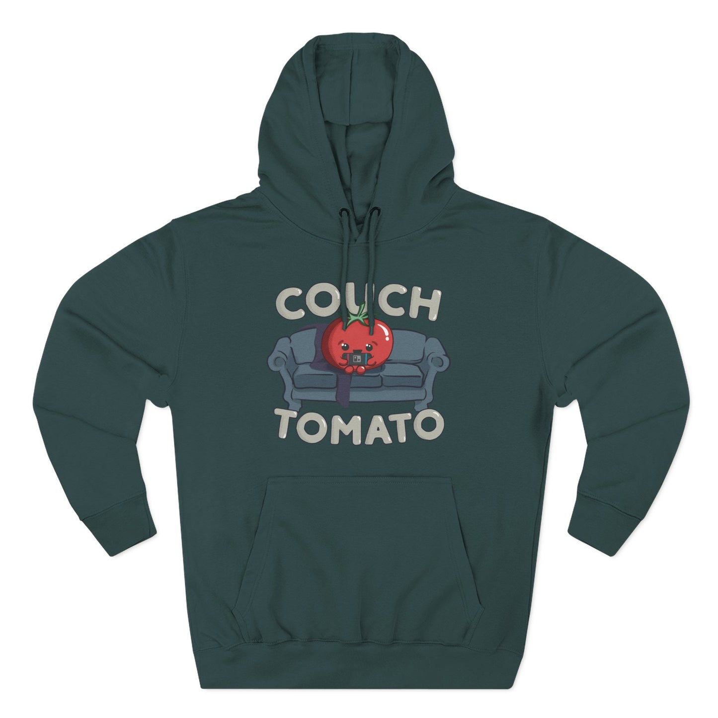 Cozy Couch Tomato 3-Panel Pullover Fleece Hoodie