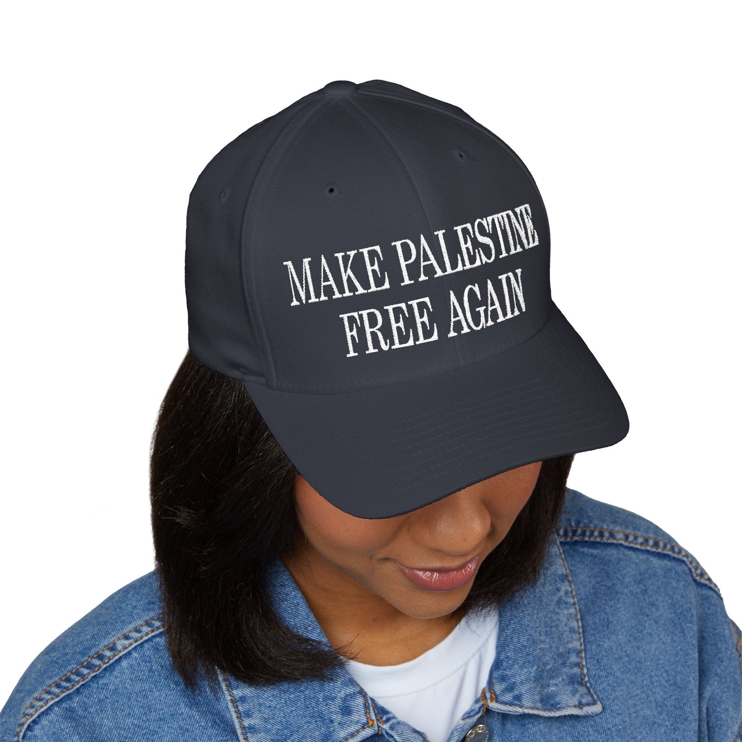 Make Palestine Free Again - Embroidered Fitted Closed-back Cap
