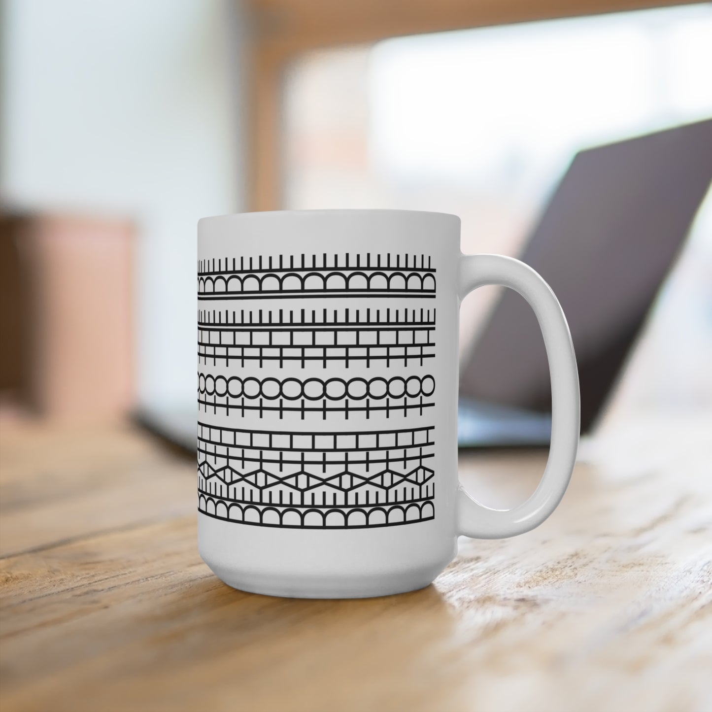Stitches Mug (USA) / Spoke / Tire Track / Hidden Mesage 15oz Coffee/Tea Mug
