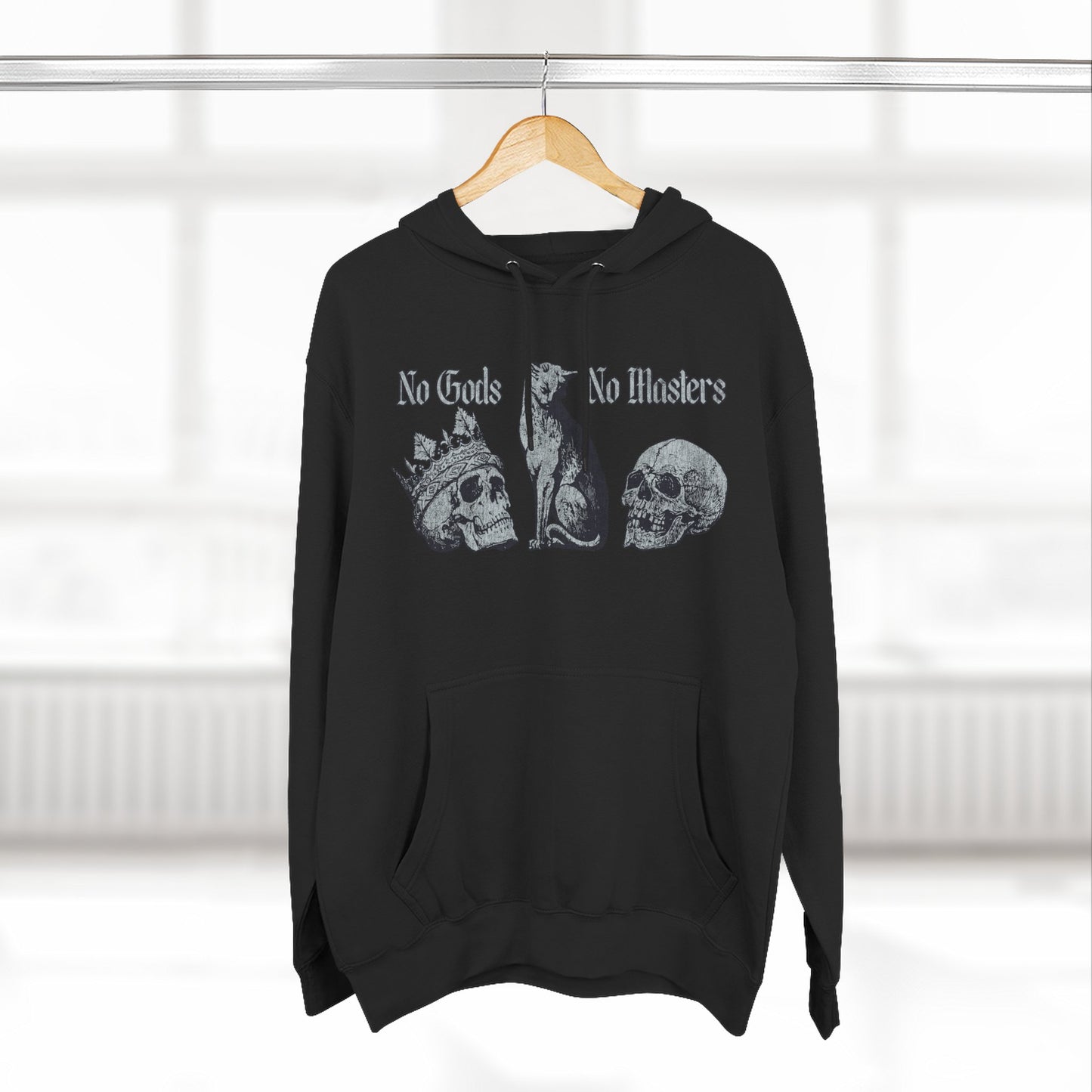 No Gods No Masters Fleece, Rebellious Spirit Hoodie, Alternative Fashion Sweatshirt, Gothic Apparel, Unisex Pullover, Edgy Gift Idea