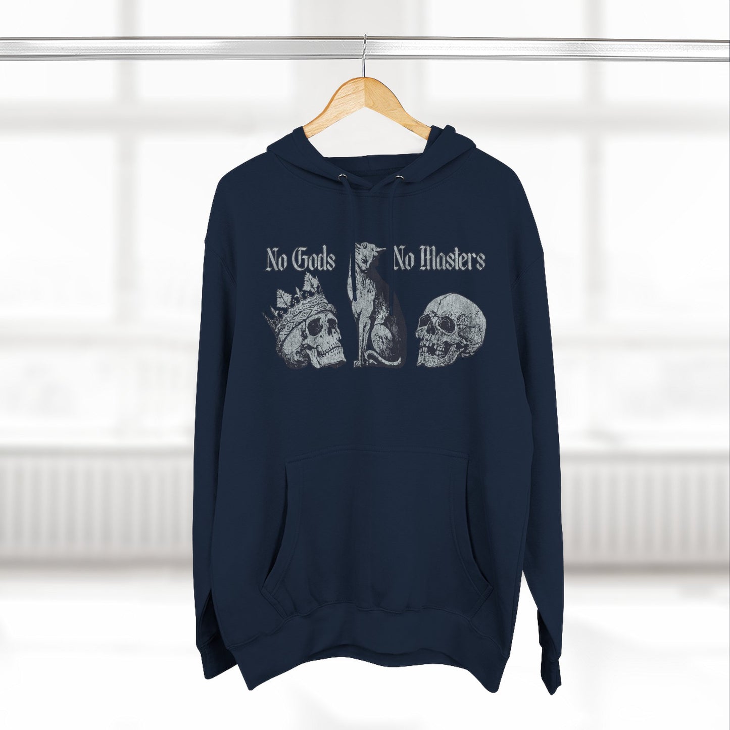 No Gods No Masters Fleece, Rebellious Spirit Hoodie, Alternative Fashion Sweatshirt, Gothic Apparel, Unisex Pullover, Edgy Gift Idea