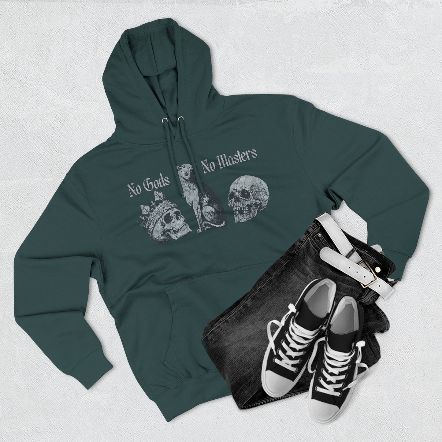 No Gods No Masters Fleece, Rebellious Spirit Hoodie, Alternative Fashion Sweatshirt, Gothic Apparel, Unisex Pullover, Edgy Gift Idea