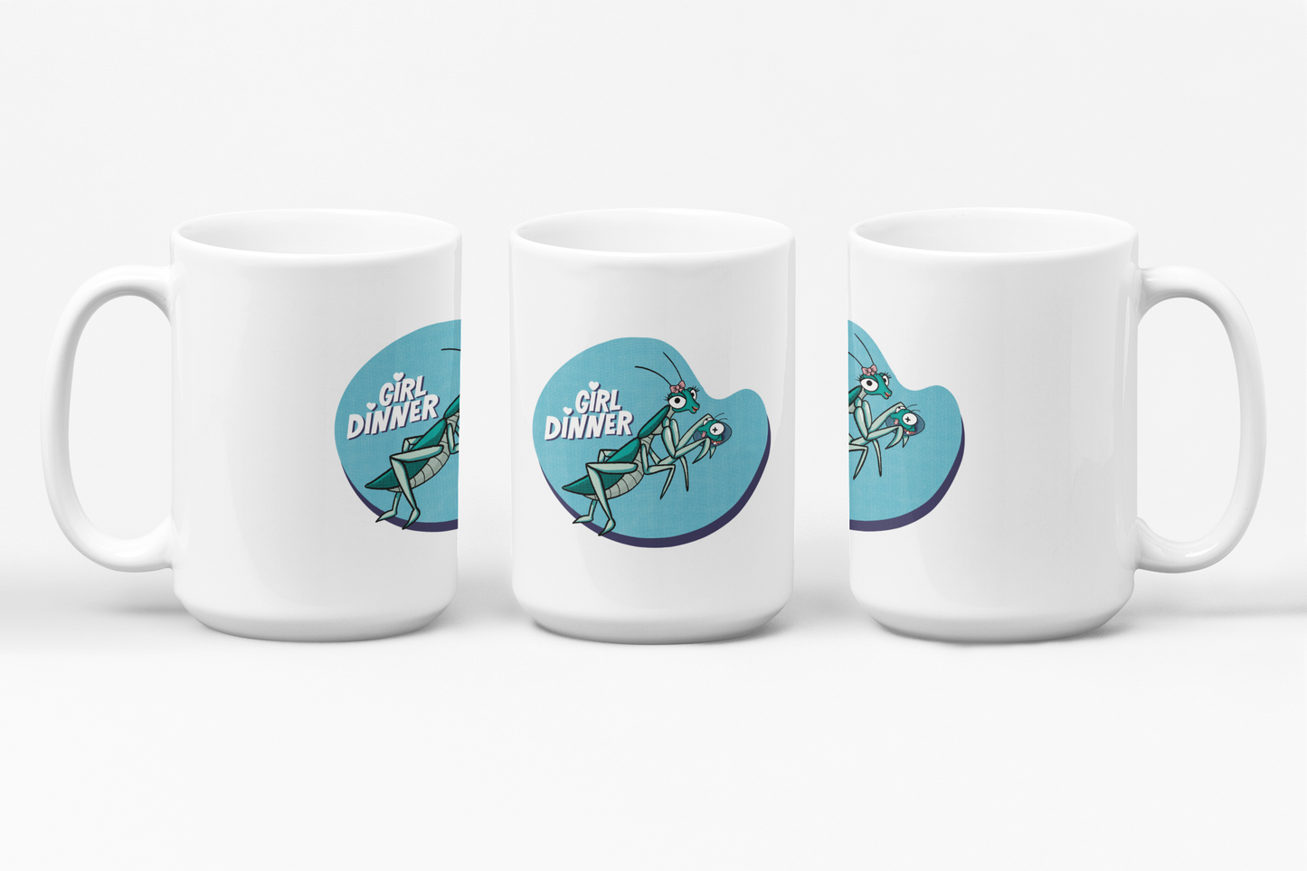 Funny Ceramic Mug - "Girl Dinner" Design, 11oz & 15oz