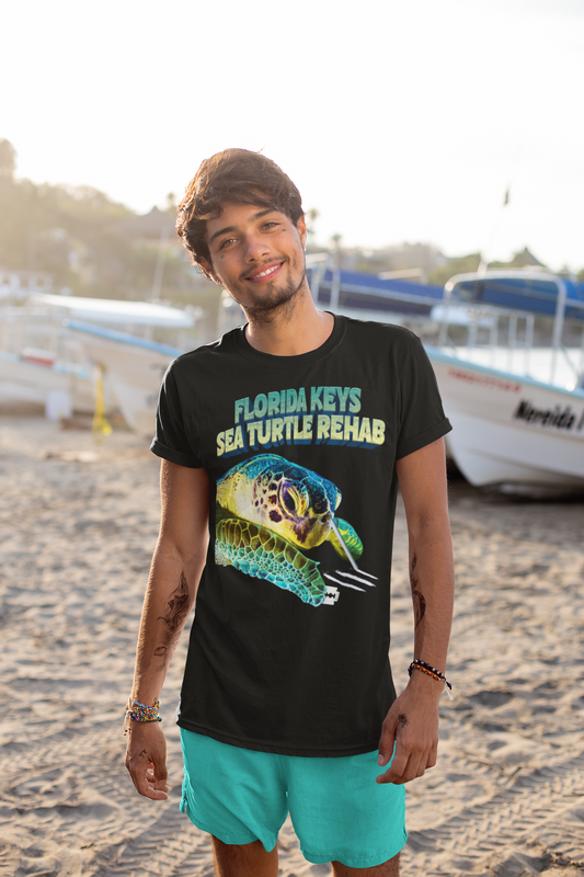 Florida Keys Sea Turtle Rehab Unisex Sueded T-Shirt, Eco-Friendly Tee, Animal Lover Gift, Wildlife Conservation Shirt, Beach Vibes Top