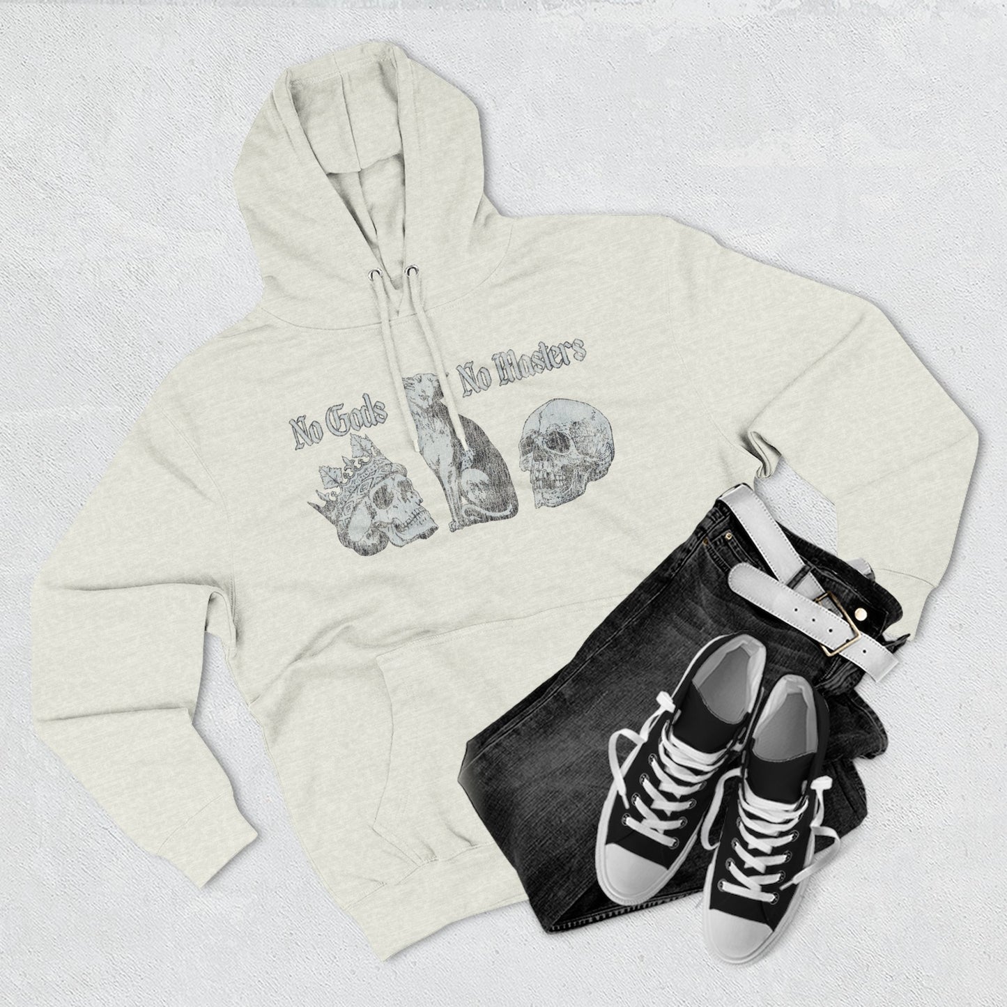 No Gods No Masters Fleece, Rebellious Spirit Hoodie, Alternative Fashion Sweatshirt, Gothic Apparel, Unisex Pullover, Edgy Gift Idea