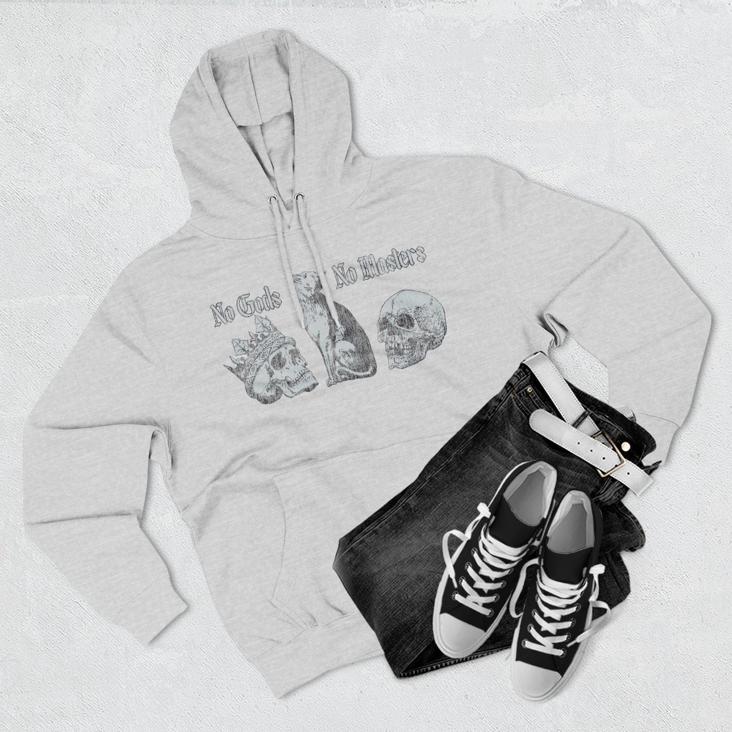 No Gods No Masters Fleece, Rebellious Spirit Hoodie, Alternative Fashion Sweatshirt, Gothic Apparel, Unisex Pullover, Edgy Gift Idea