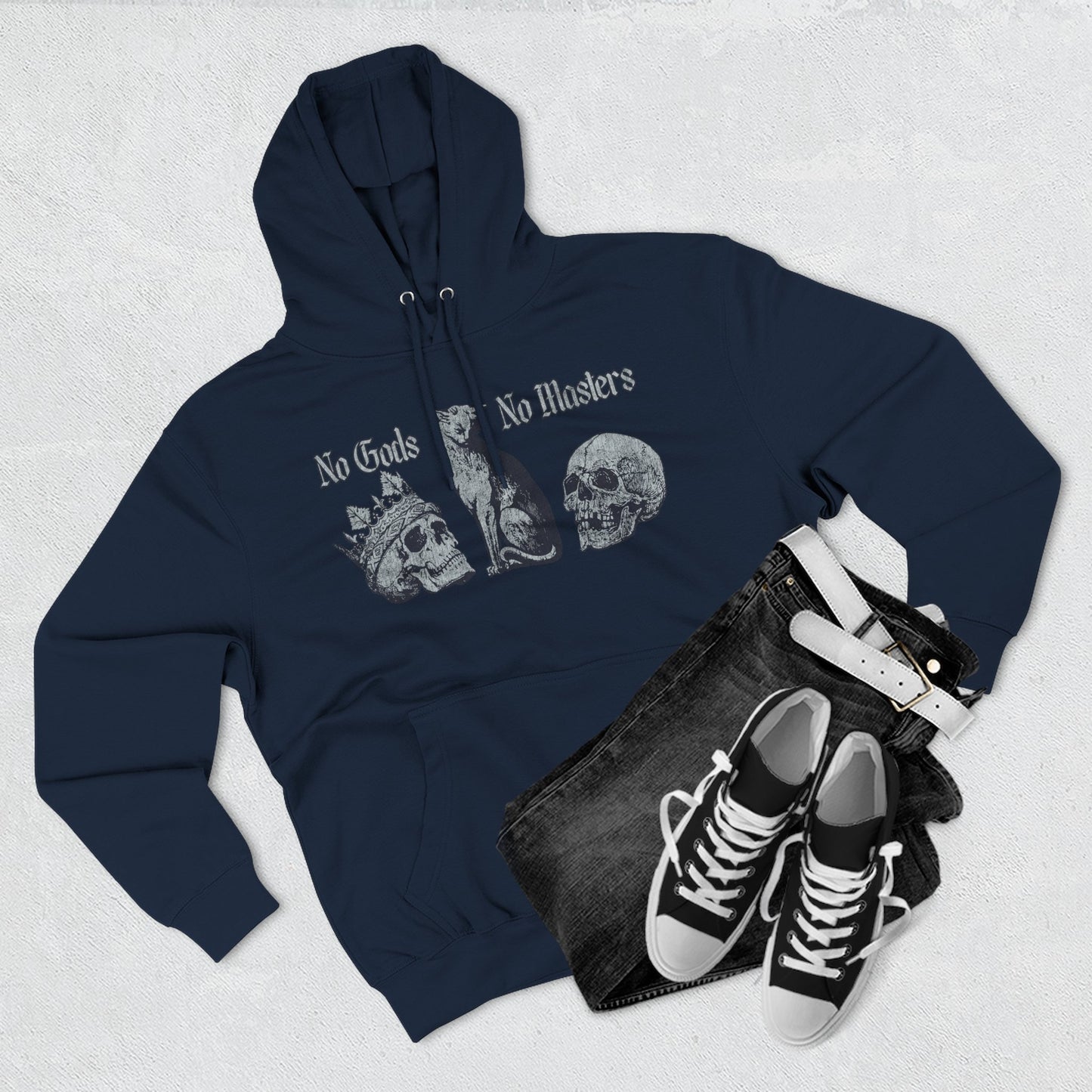 No Gods No Masters Fleece, Rebellious Spirit Hoodie, Alternative Fashion Sweatshirt, Gothic Apparel, Unisex Pullover, Edgy Gift Idea
