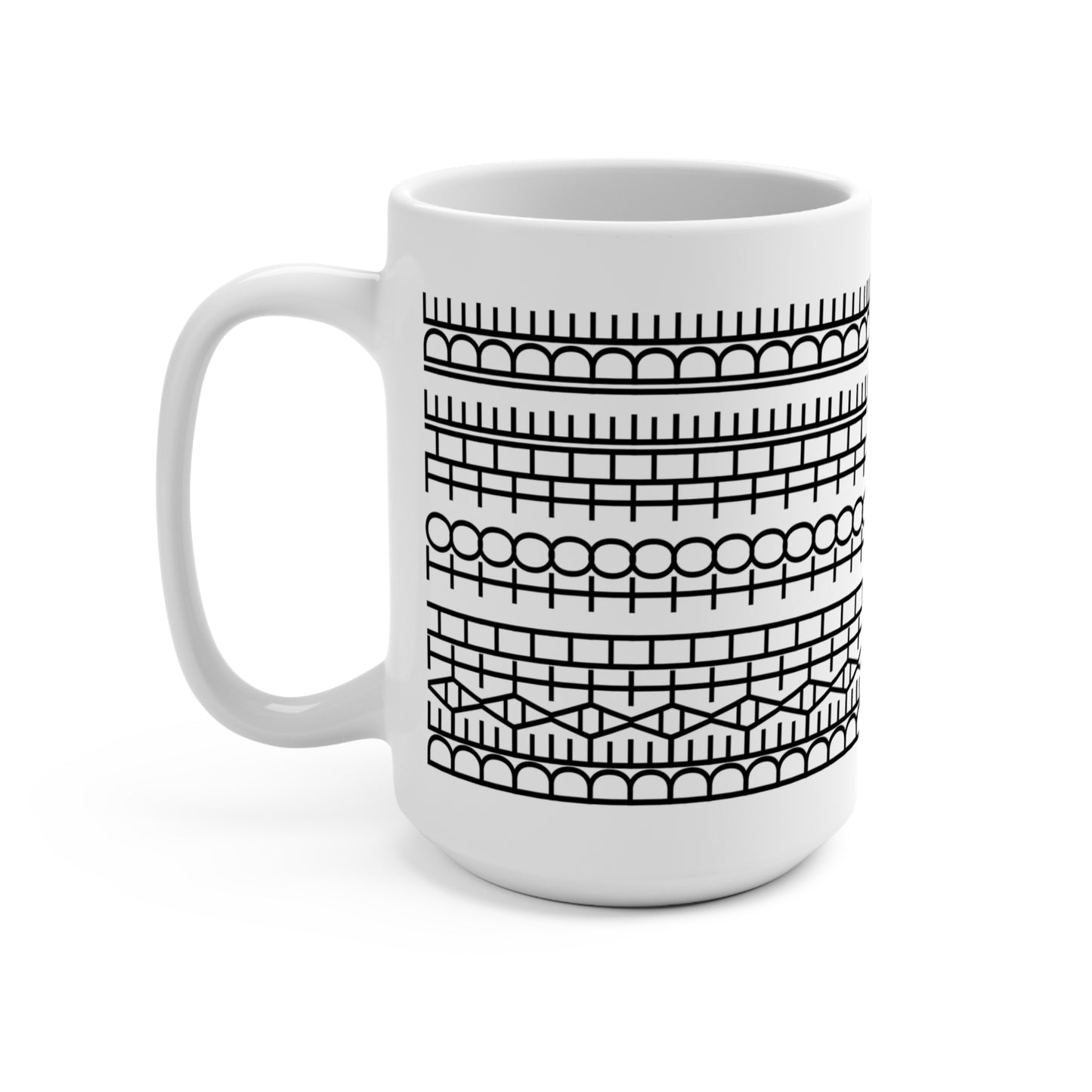 Stitches Mug (USA) / Spoke / Tire Track / Hidden Mesage 15oz Coffee/Tea Mug