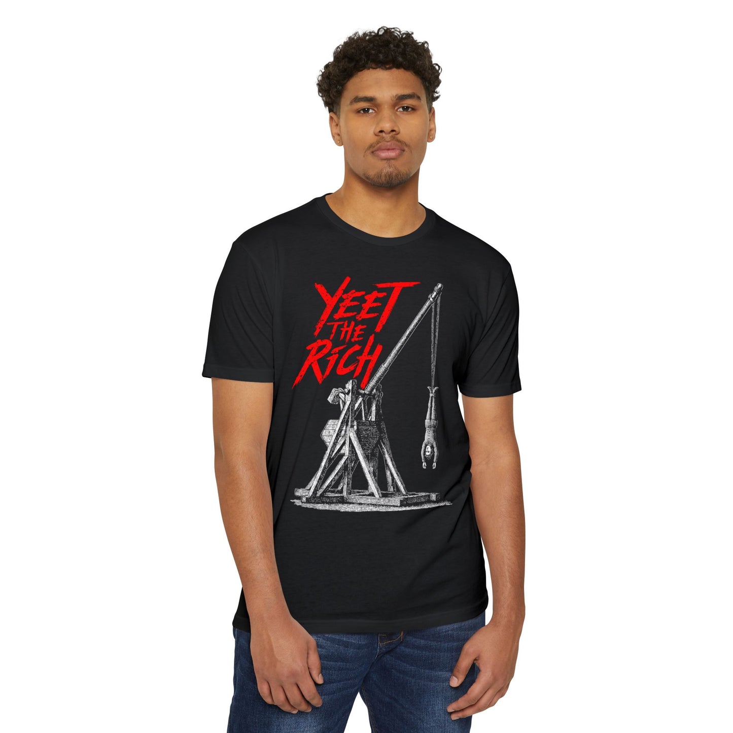 Yeet the Rich - with a Trebuchet T-shirt - Eat the Rich Next Level 6210