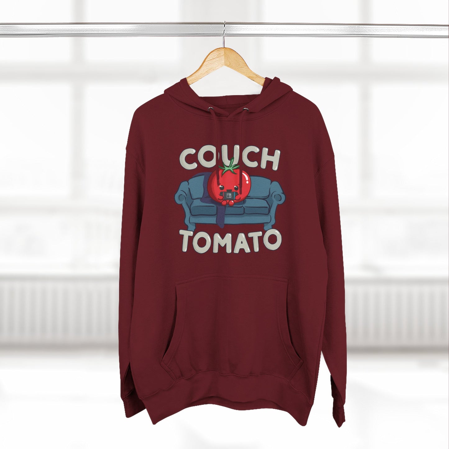 Cozy Couch Tomato 3-Panel Pullover Fleece Hoodie