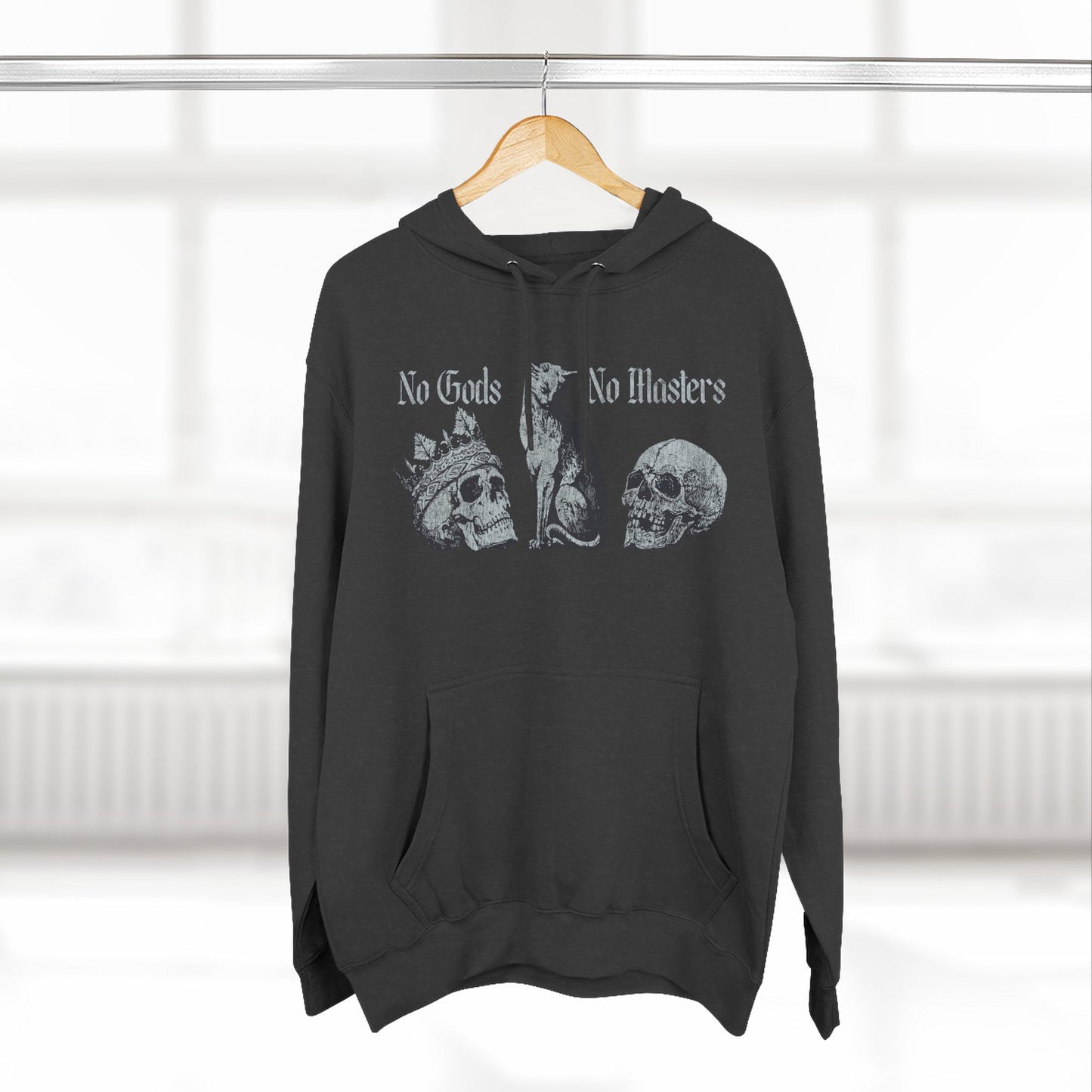 No Gods No Masters Fleece, Rebellious Spirit Hoodie, Alternative Fashion Sweatshirt, Gothic Apparel, Unisex Pullover, Edgy Gift Idea