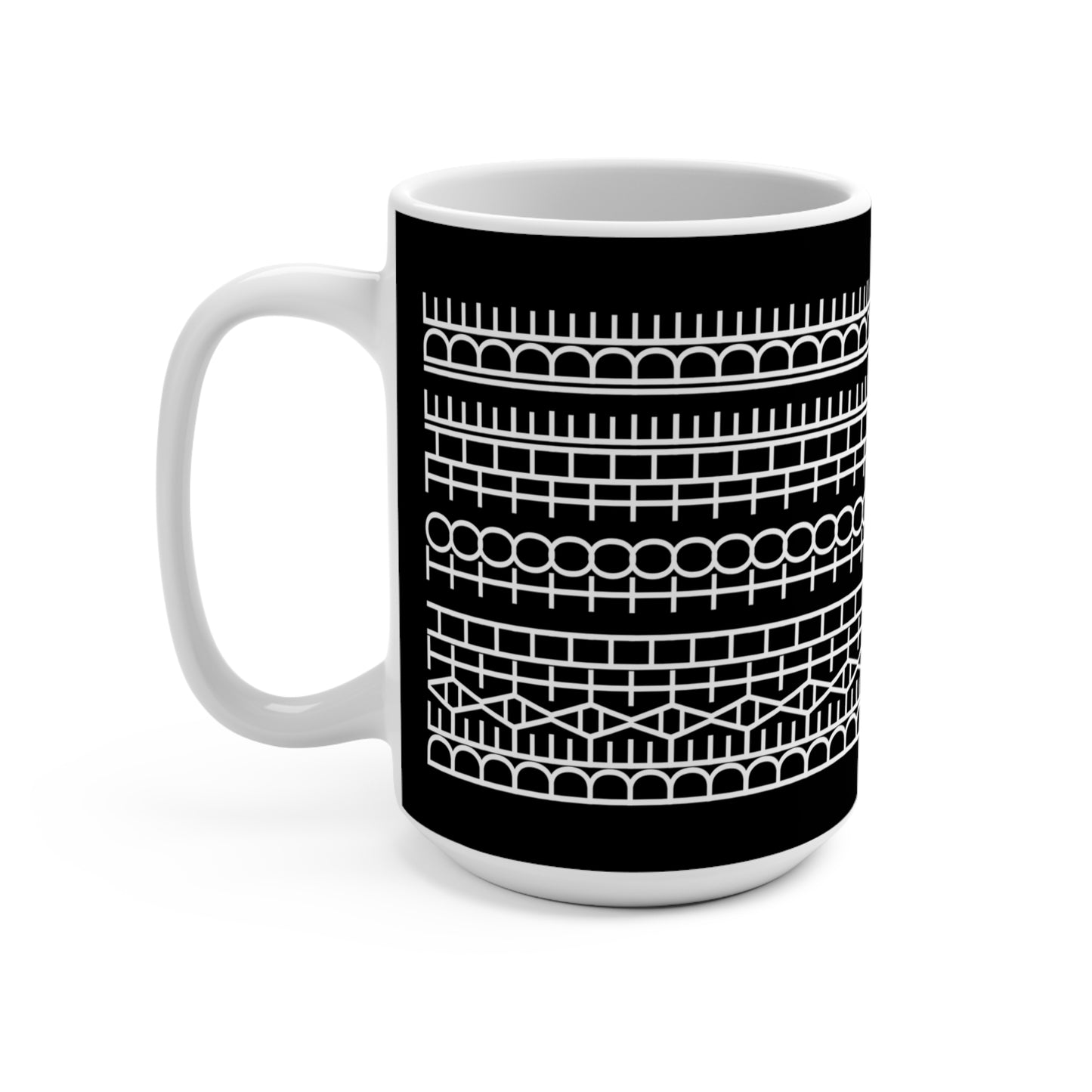 Spoke Mug - Tire Track Hidden Message 15OZ Mug - Inverted Colors
