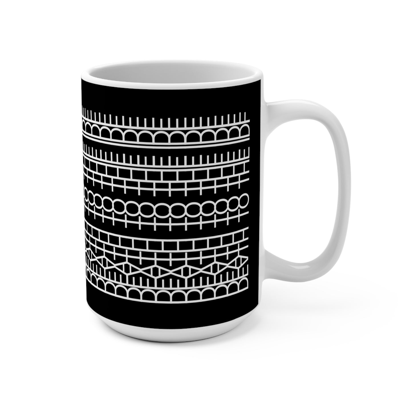 Spoke Mug - Tire Track Hidden Message 15OZ Mug - Inverted Colors