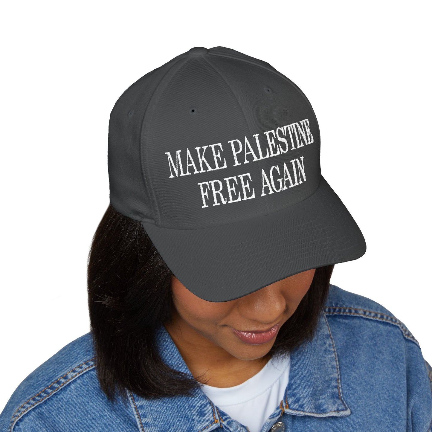 Make Palestine Free Again - Embroidered Fitted Closed-back Cap