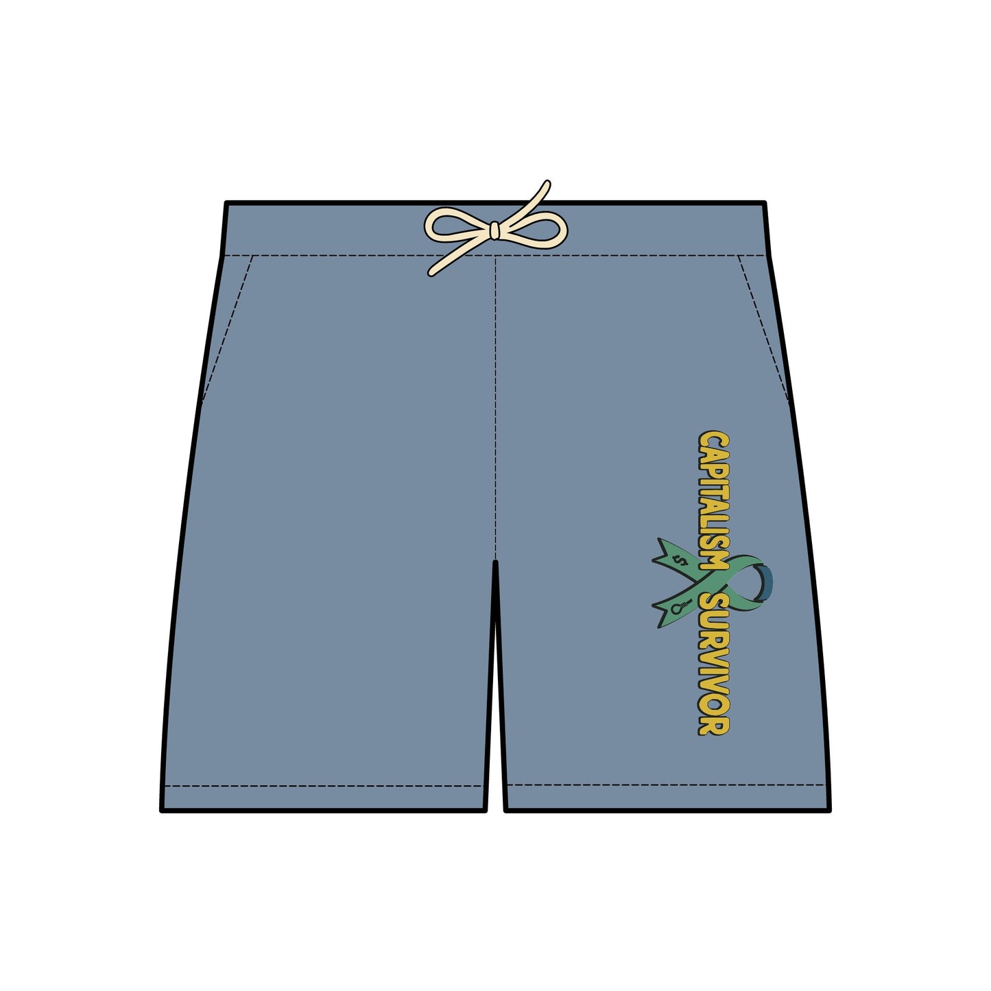 Capitalism Survivor | Casual Fleece Sweat Shorts | Comfort Wear for Summer Adventures, Beach Days