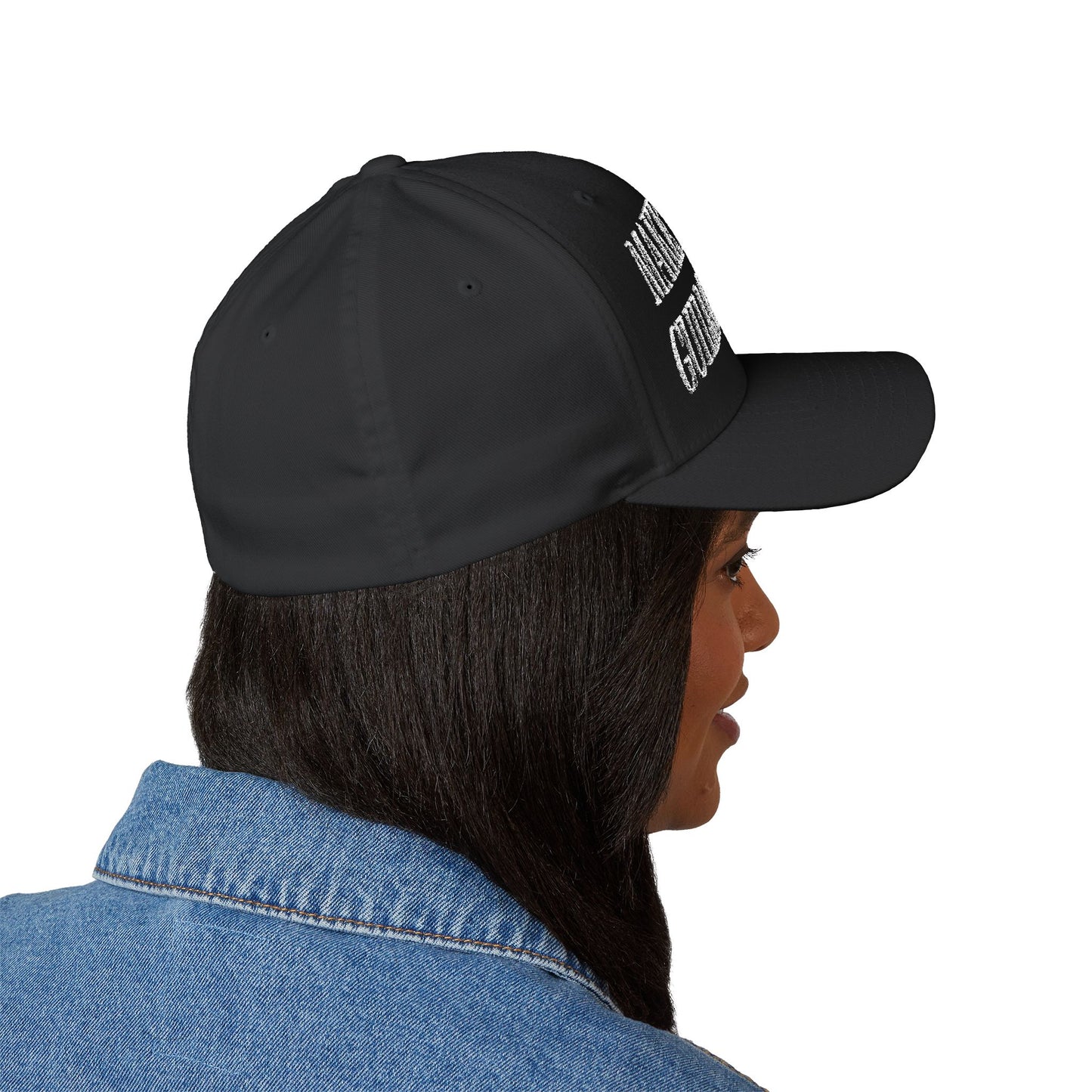 Make Aristocrats Guillotined Again - Embroidered Fitted Closed-Back Cap - Revolutionary Humor - Satire