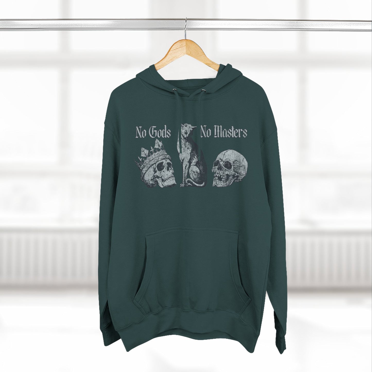 No Gods No Masters Fleece, Rebellious Spirit Hoodie, Alternative Fashion Sweatshirt, Gothic Apparel, Unisex Pullover, Edgy Gift Idea