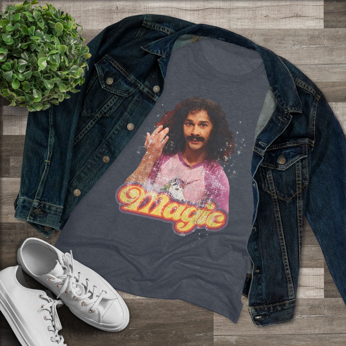 Magic Meme Women's Triblend Tee, Fun Vintage Graphic Shirt