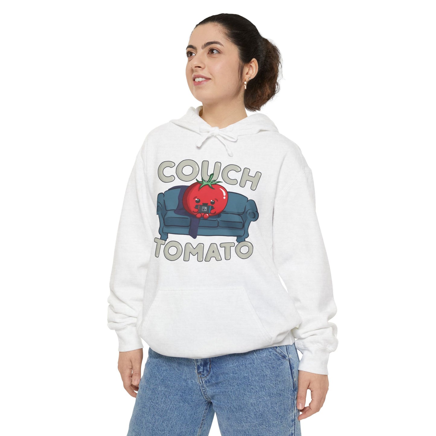 Cozy Couch Tomato Premium Hoodie | Unisex Garment-Dyed Pullover
