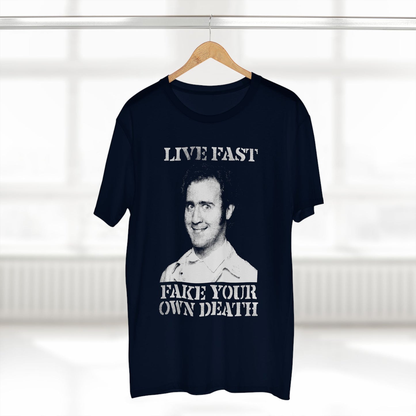 Live Fast Fake Your Own Death | Andy Kaufman Tribute T-Shirt