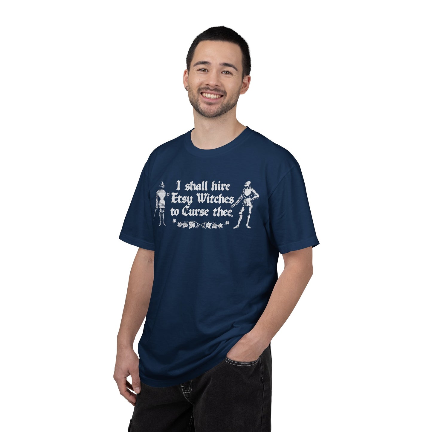 I Shall Hire Etsy Witches to Curse Thee Funny Graphic T-Shirt – Witchy Humor Tee