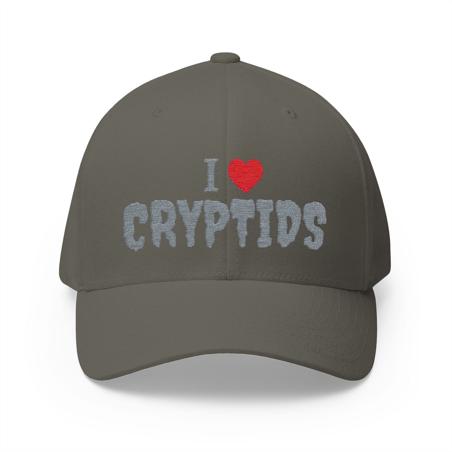 I Heart Cryptids - Closed-Back Structured Cap (Embroidery)