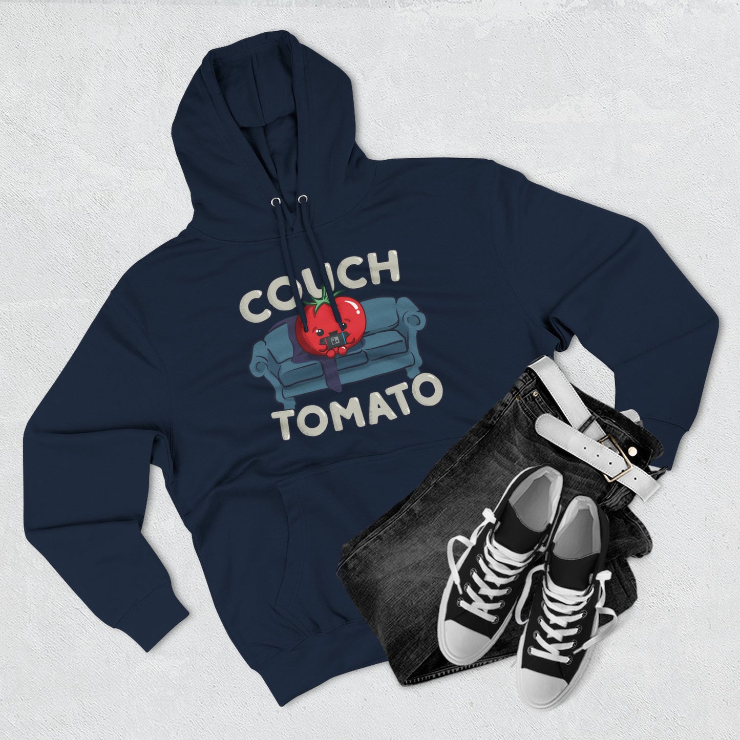 Cozy Couch Tomato 3-Panel Pullover Fleece Hoodie