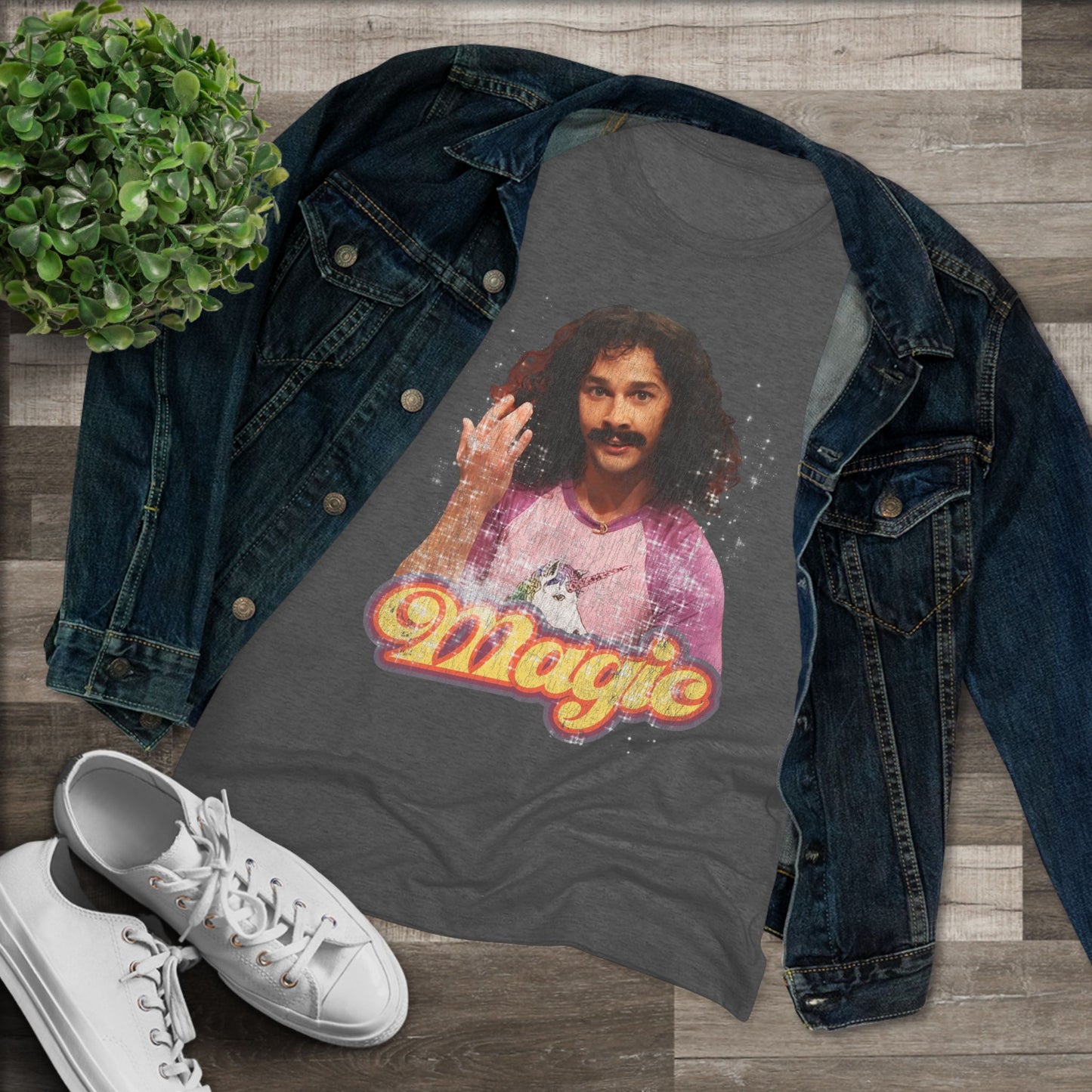 Magic Meme Women's Triblend Tee, Fun Vintage Graphic Shirt