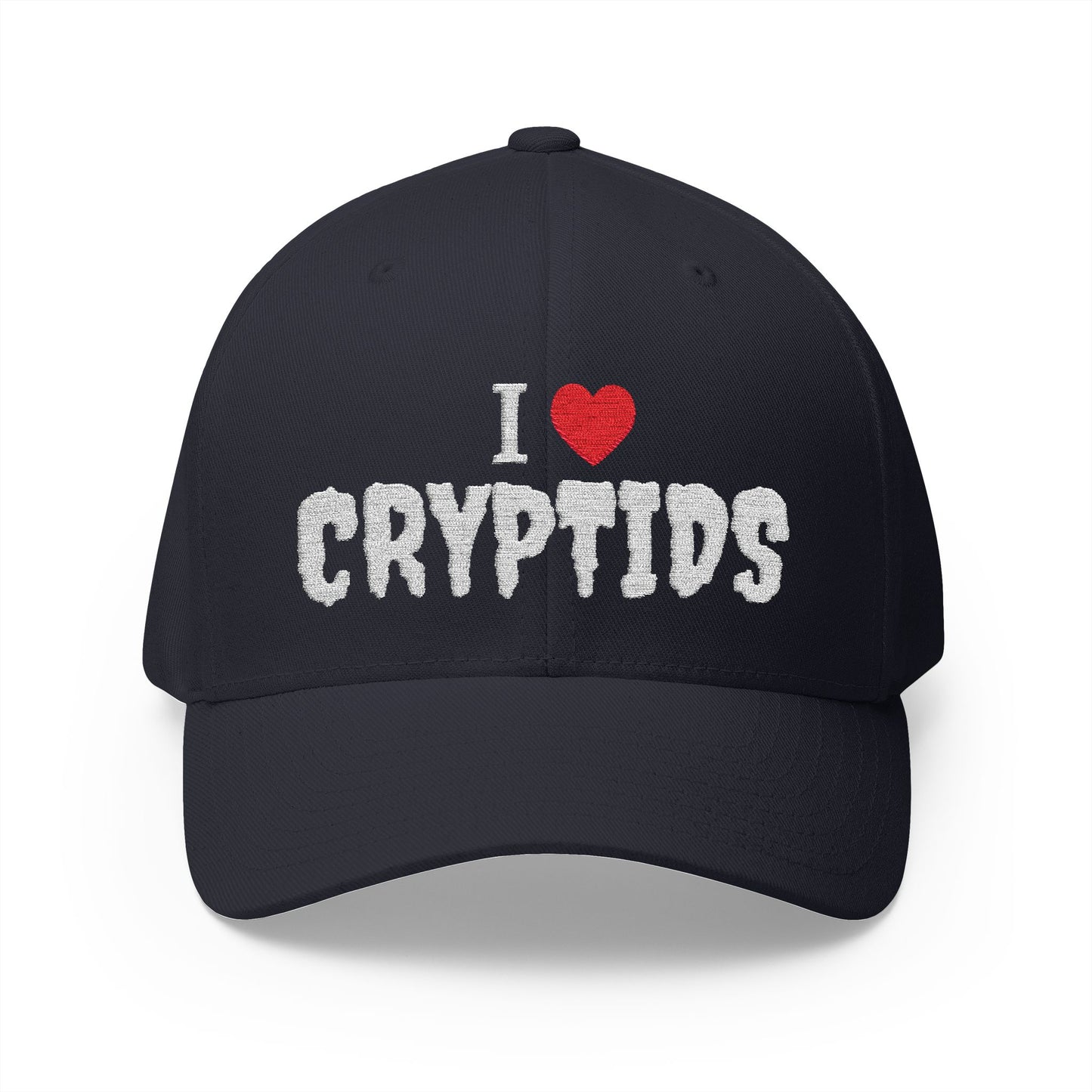 I Heart Cryptids - Closed-Back Structured Cap (Embroidery)
