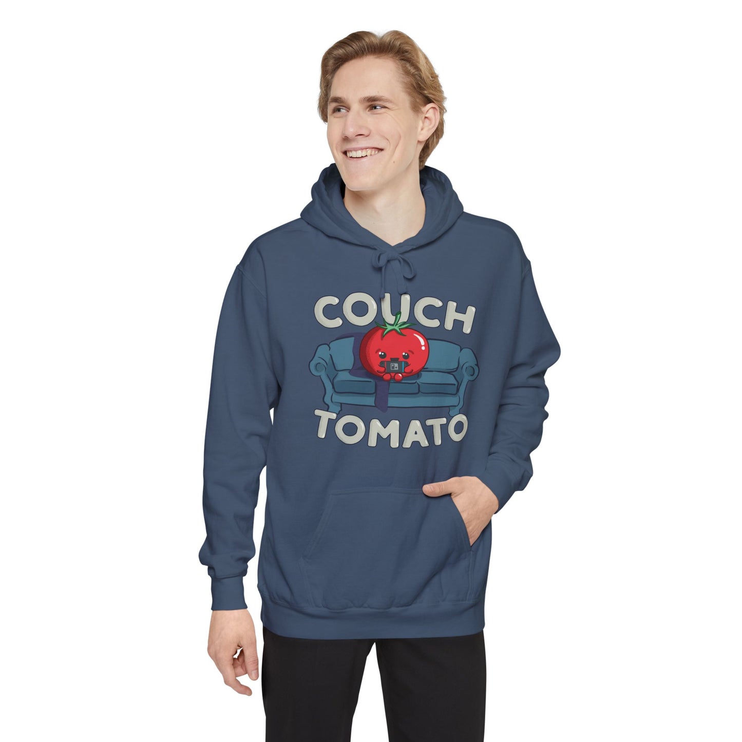 Cozy Couch Tomato Premium Hoodie | Unisex Garment-Dyed Pullover