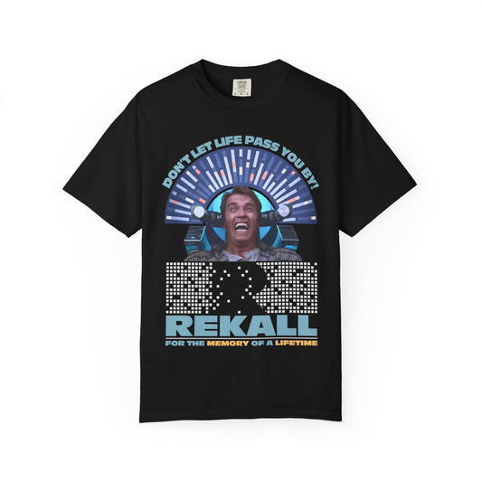 Rekall Vacations - Retro Movie Tribute T-Shirt, Unisex Graphic Tee for Movie Lovers, Nostalgic Apparel