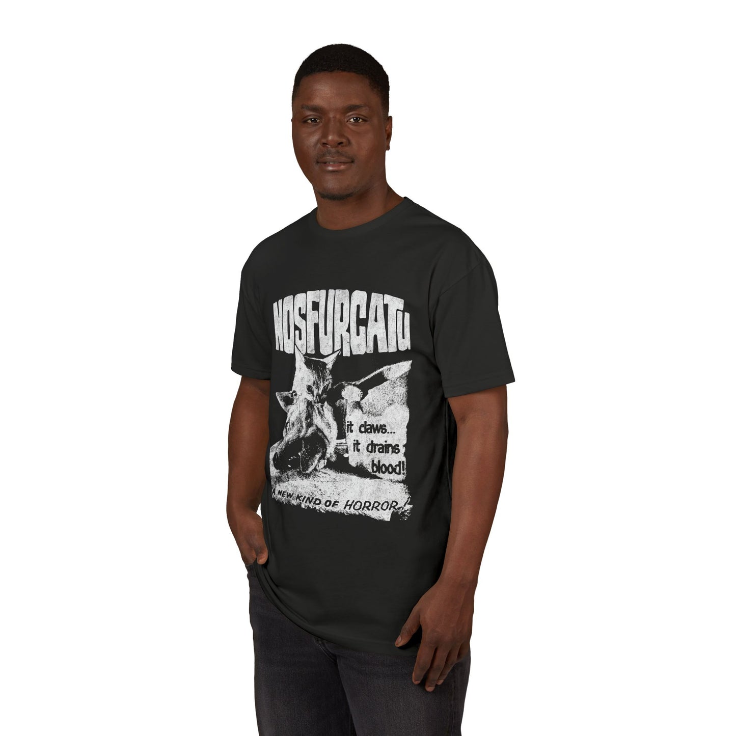 Nosfurcatu the Vampire Cat - Prtinted on NextLevel Unisex Sueded T-Shirt