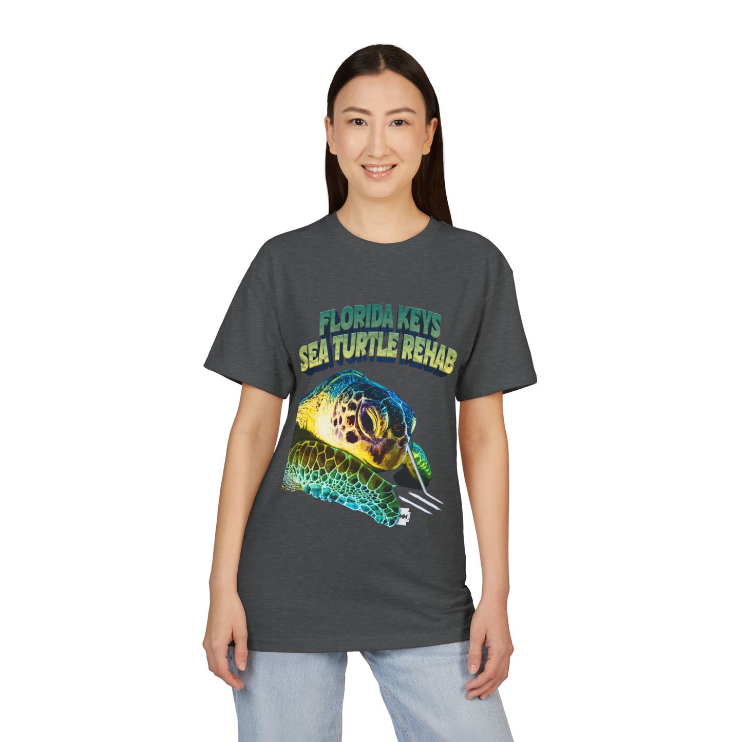 Florida Keys Sea Turtle Rehab Unisex Sueded T-Shirt, Eco-Friendly Tee, Animal Lover Gift, Wildlife Conservation Shirt, Beach Vibes Top