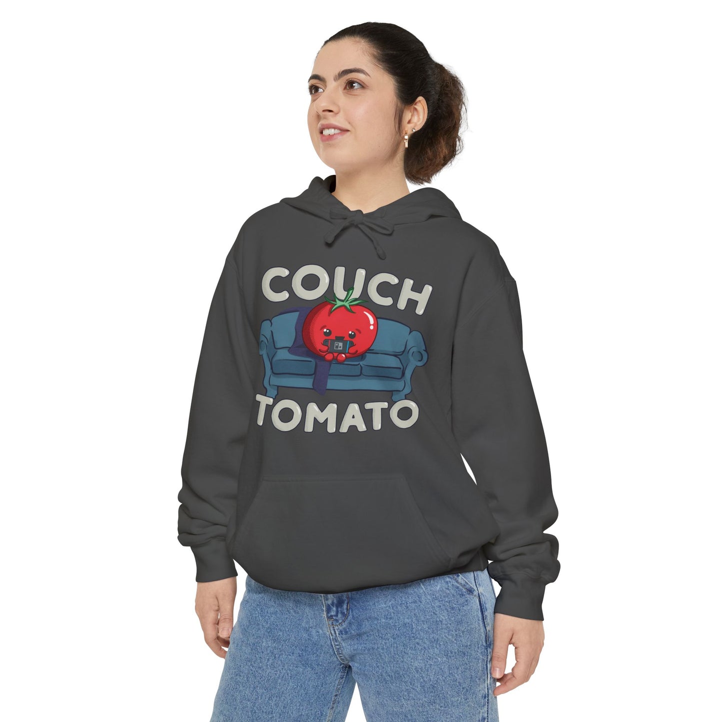 Cozy Couch Tomato Premium Hoodie | Unisex Garment-Dyed Pullover