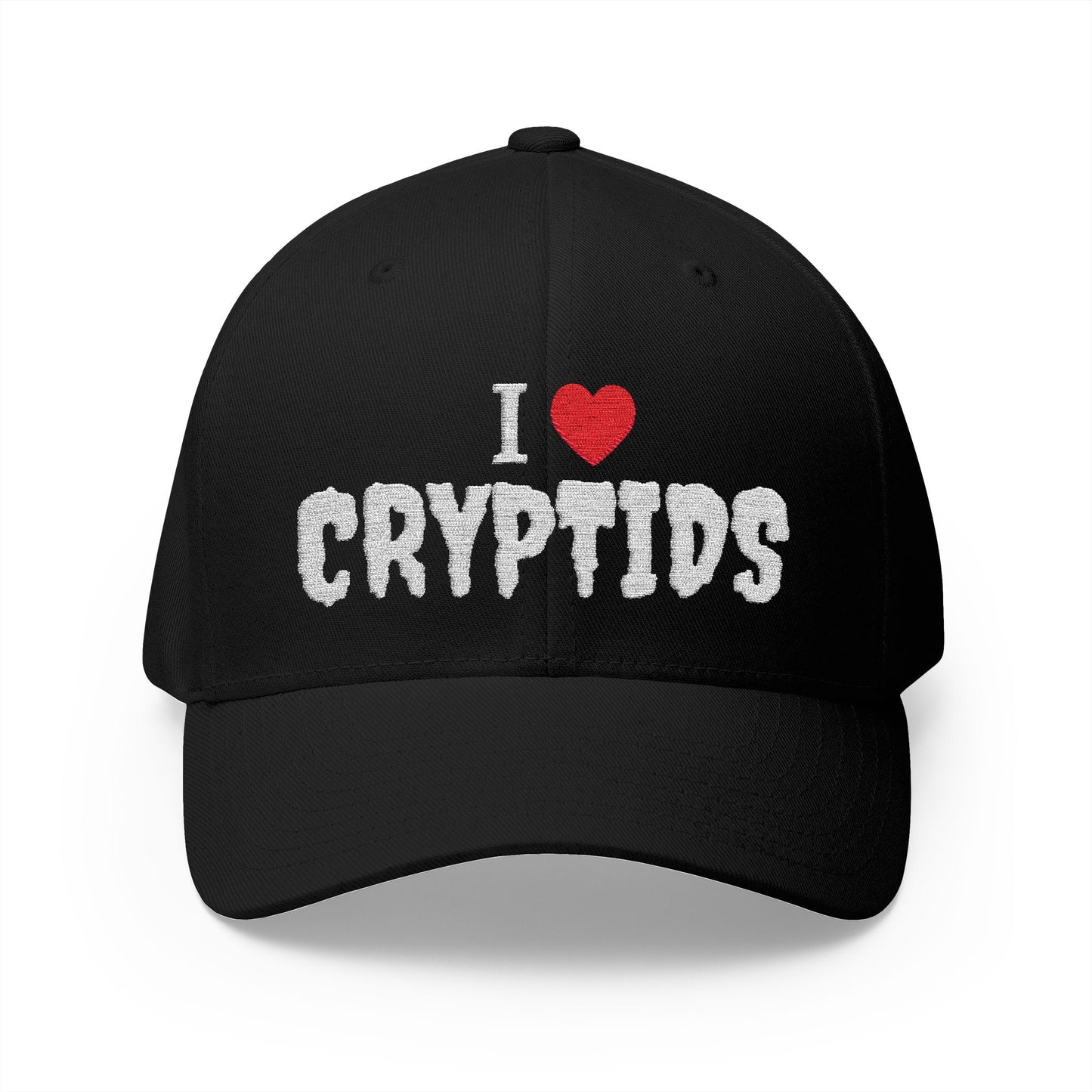 I Heart Cryptids - Closed-Back Structured Cap (Embroidery)