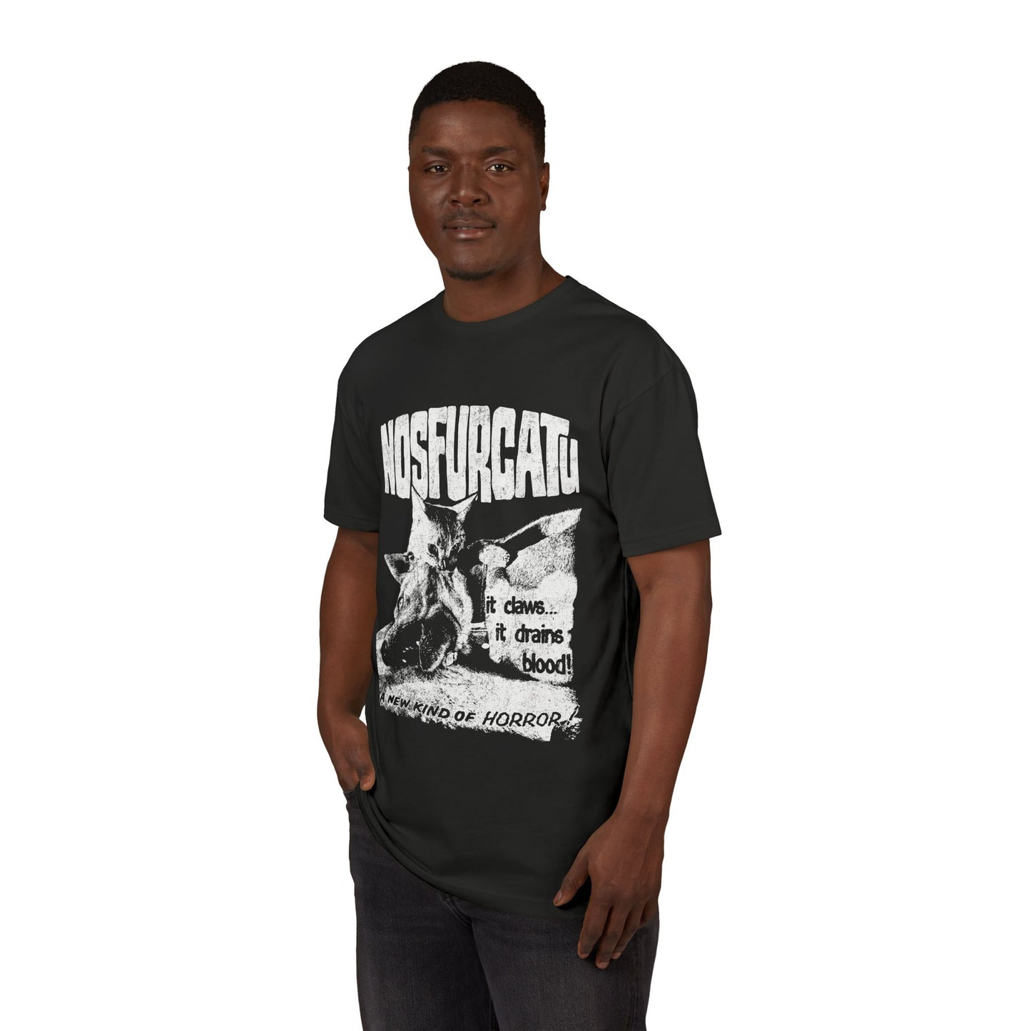 Nosfurcatu the Vampire Cat - Prtinted on NextLevel Unisex Sueded T-Shirt