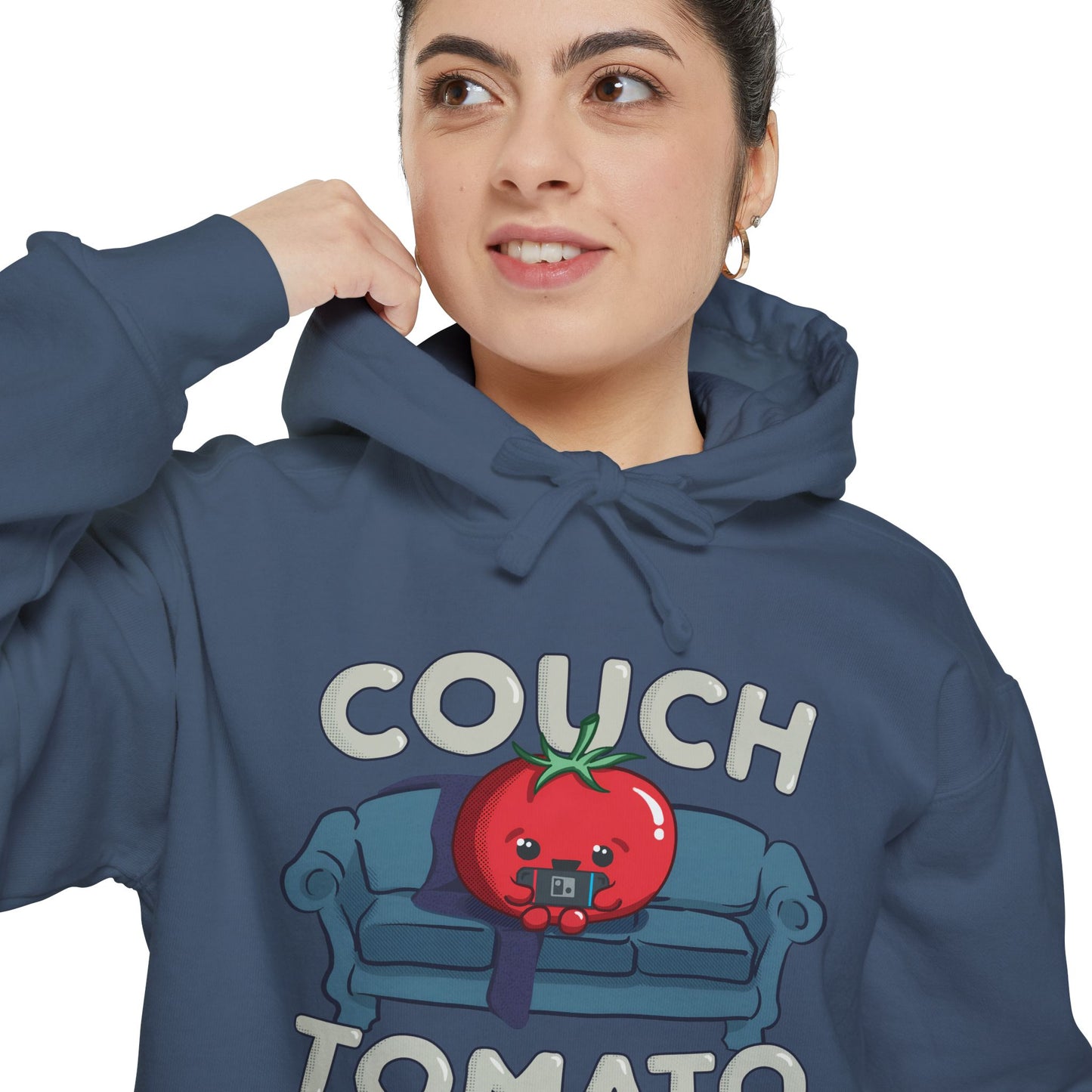 Cozy Couch Tomato Premium Hoodie | Unisex Garment-Dyed Pullover
