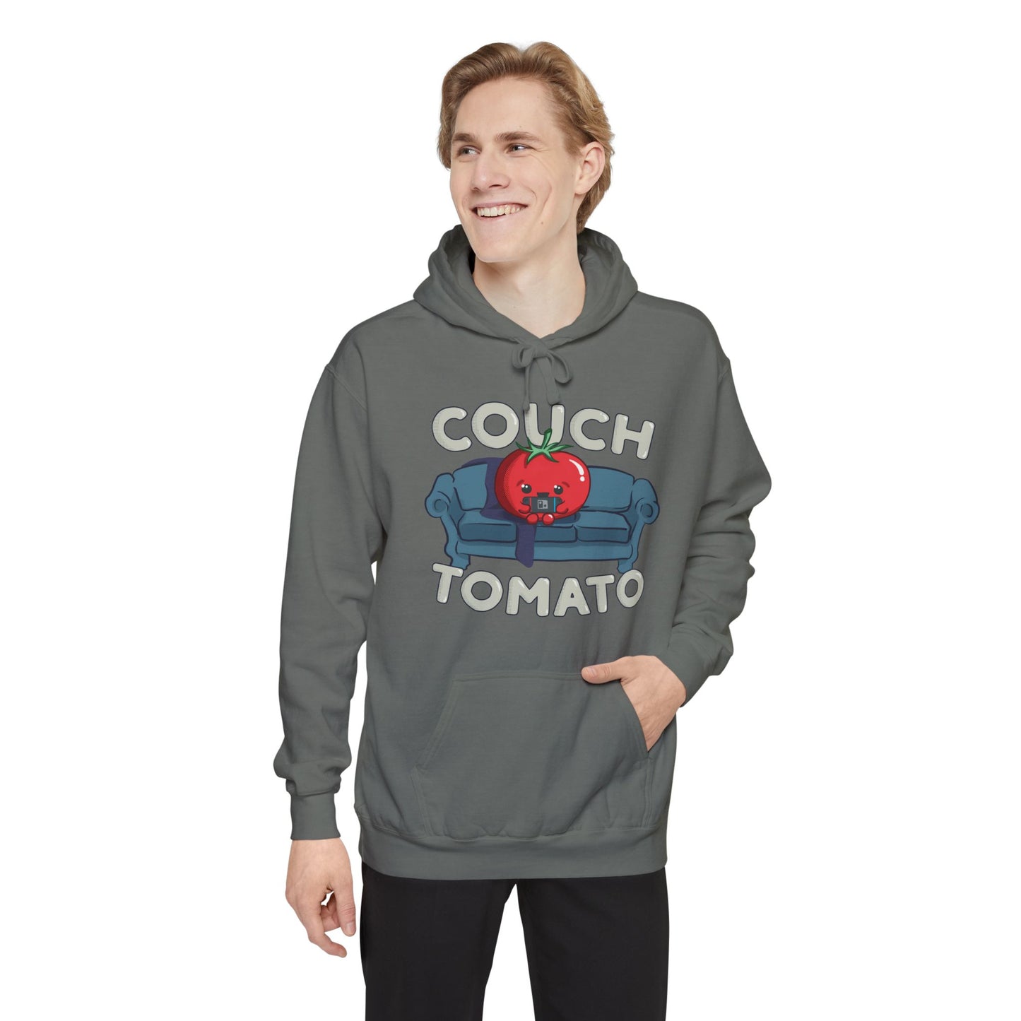 Cozy Couch Tomato Premium Hoodie | Unisex Garment-Dyed Pullover