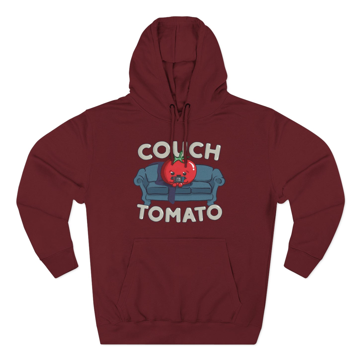 Cozy Couch Tomato 3-Panel Pullover Fleece Hoodie