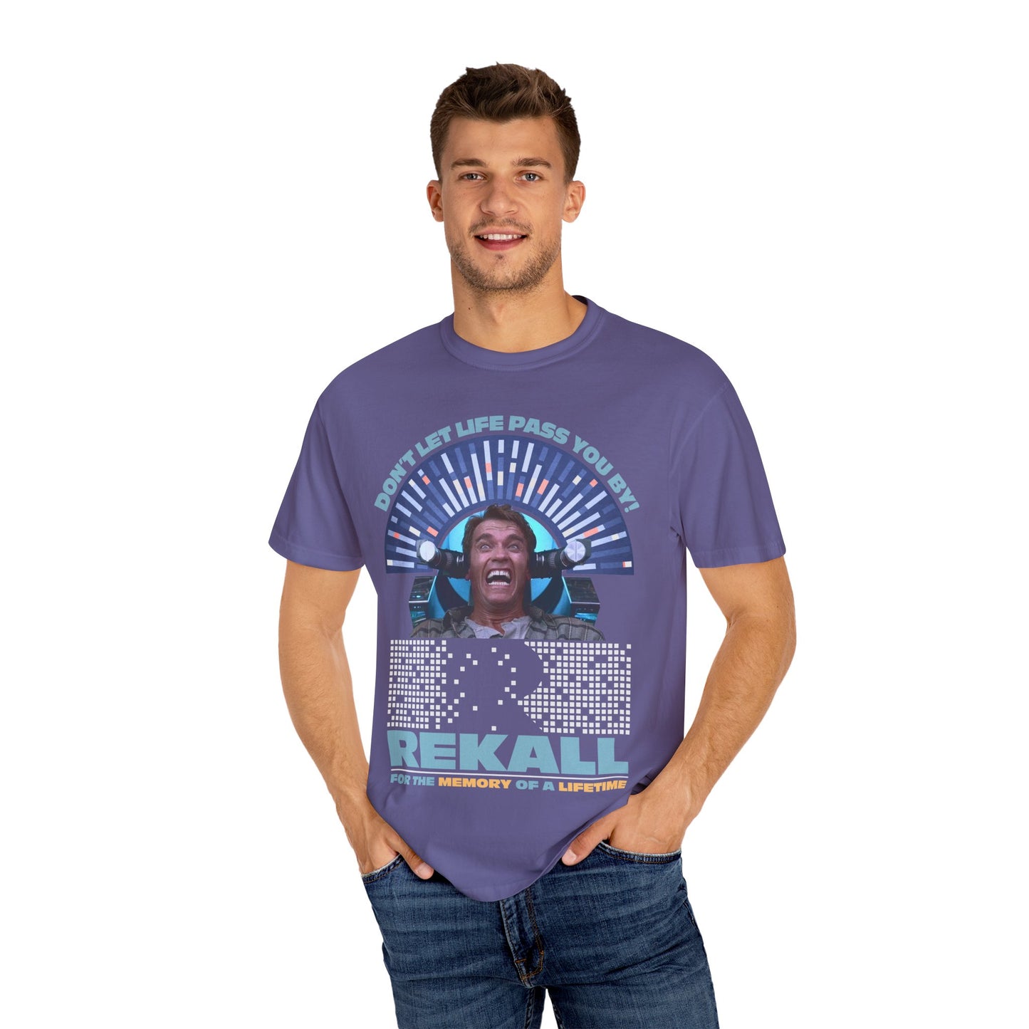 Rekall Vacations - Retro Movie Tribute T-Shirt, Unisex Graphic Tee for Movie Lovers, Nostalgic Apparel