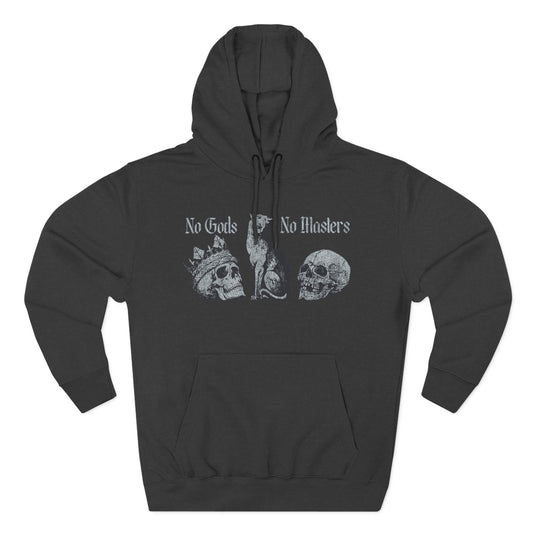 No Gods No Masters Fleece, Rebellious Spirit Hoodie, Alternative Fashion Sweatshirt, Gothic Apparel, Unisex Pullover, Edgy Gift Idea