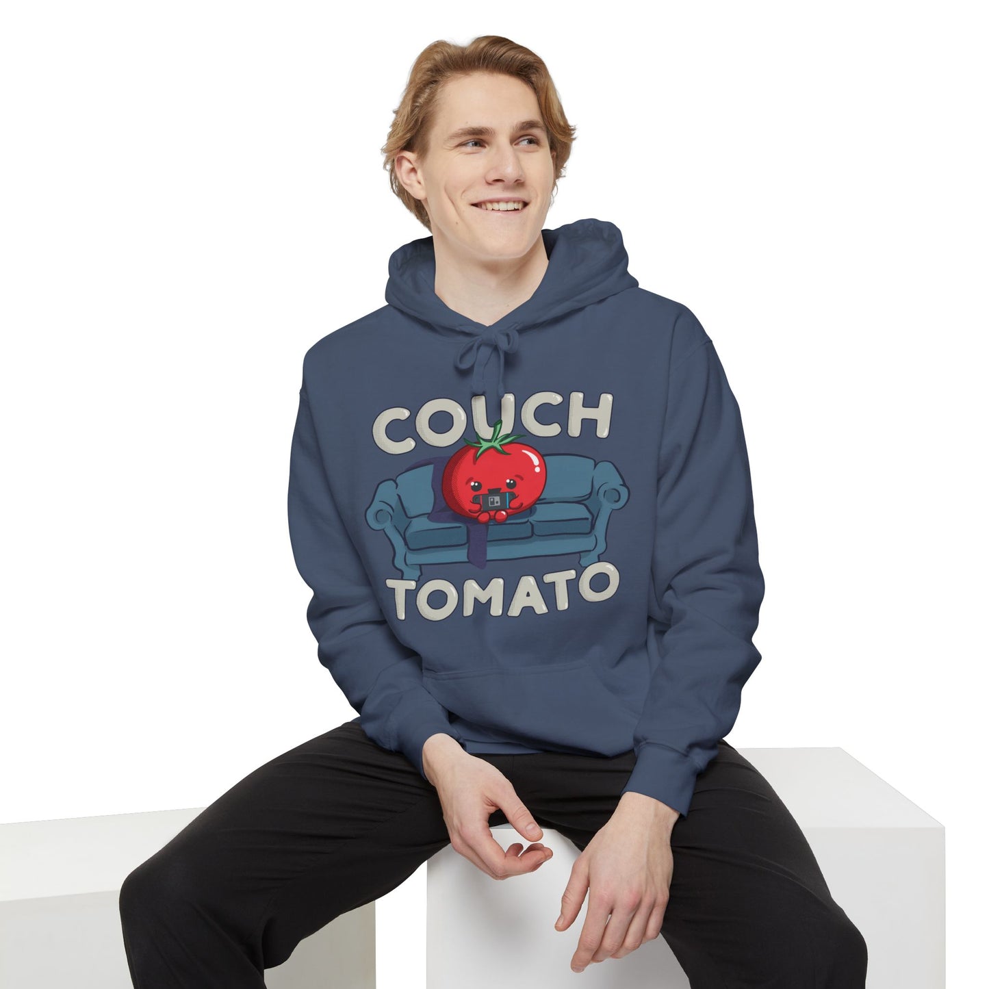 Cozy Couch Tomato Premium Hoodie | Unisex Garment-Dyed Pullover