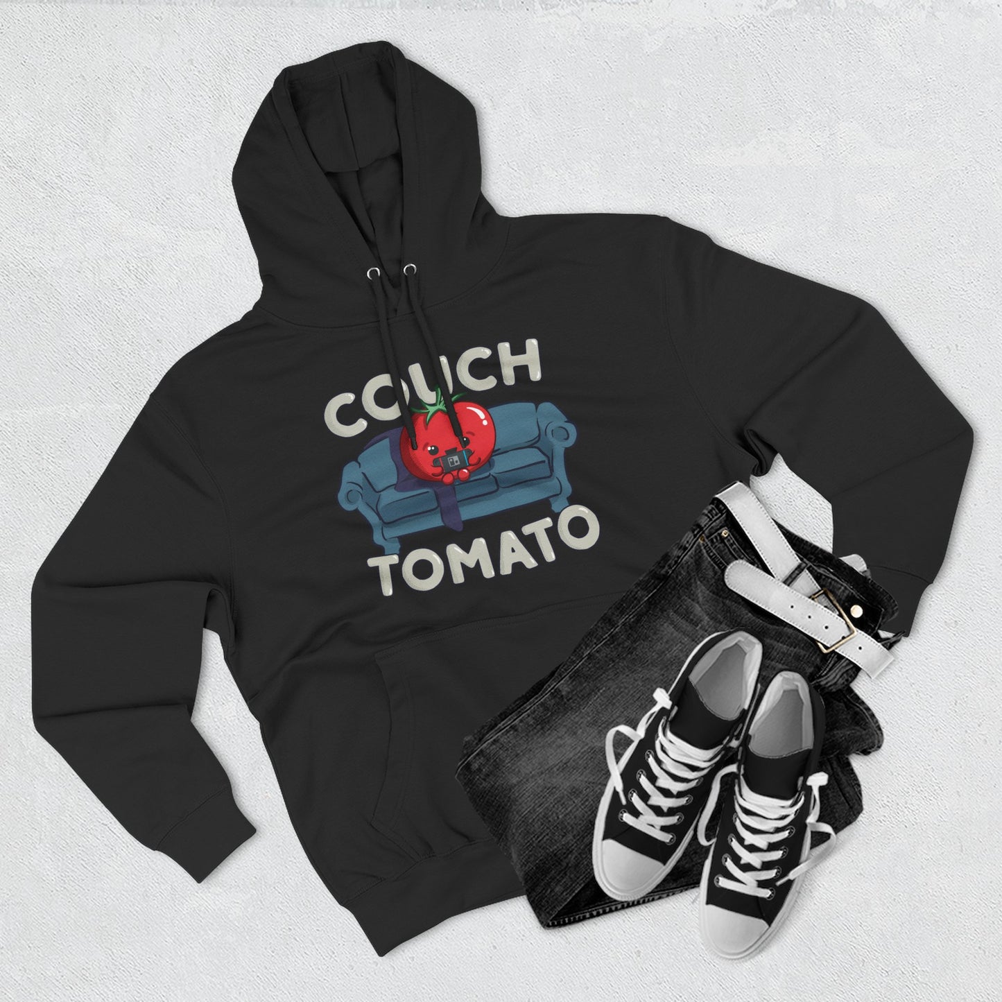 Cozy Couch Tomato 3-Panel Pullover Fleece Hoodie