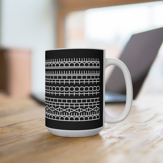 Spoke Mug - Tire Track Hidden Message 15OZ Mug - Inverted Colors