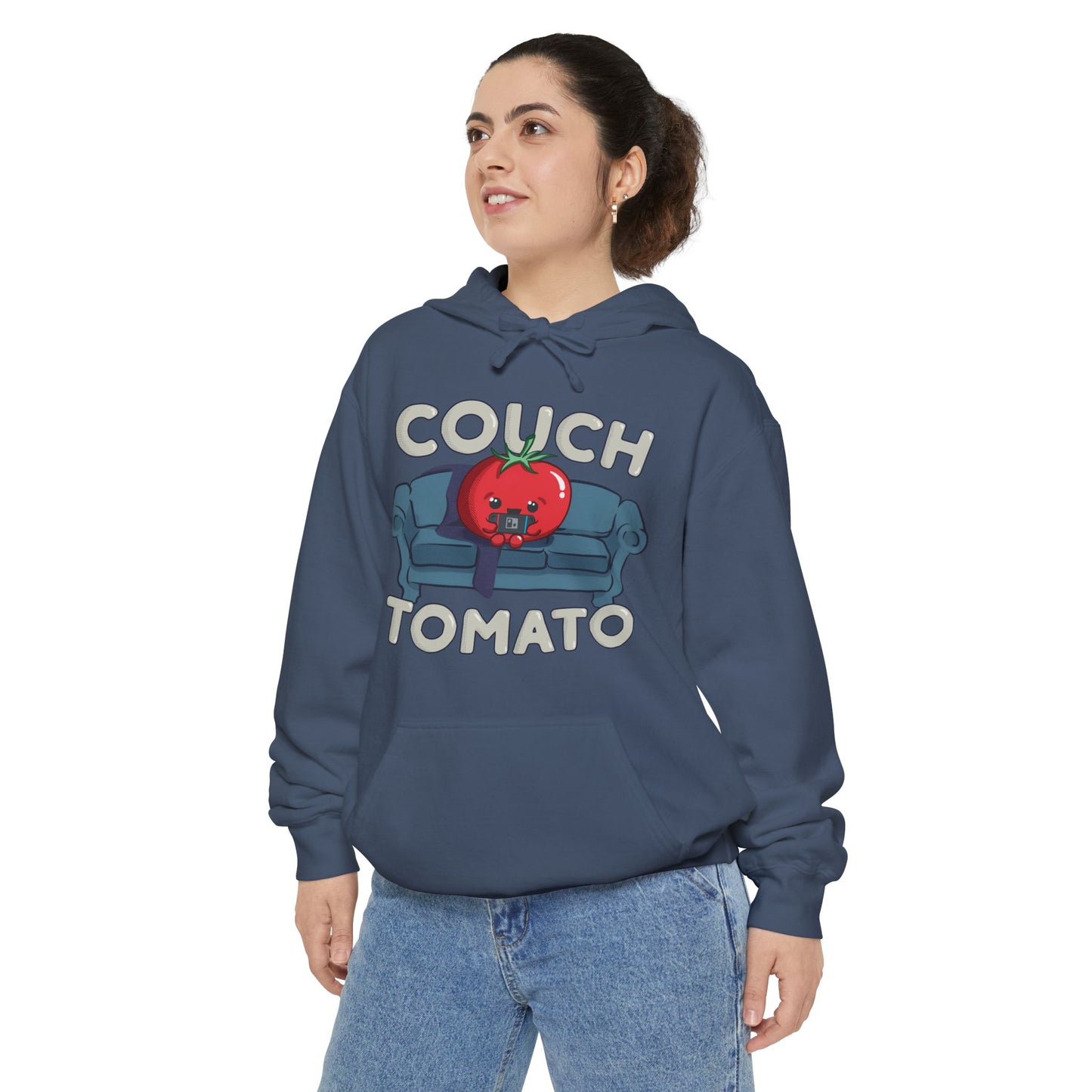 Cozy Couch Tomato Premium Hoodie | Unisex Garment-Dyed Pullover