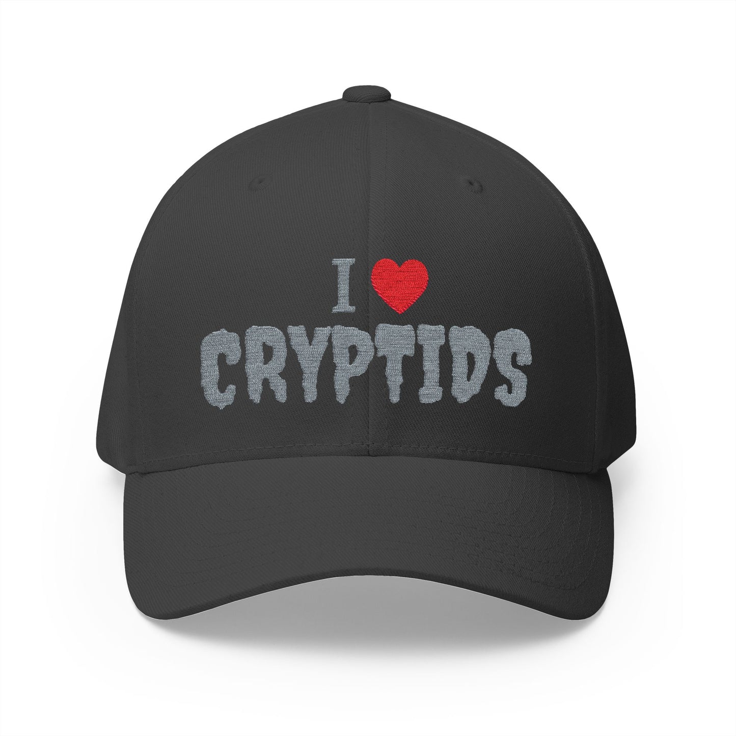 I Heart Cryptids - Closed-Back Structured Cap (Embroidery)