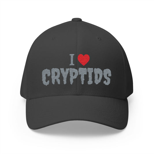 I Heart Cryptids - Closed-Back Structured Cap (Embroidery)